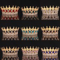 Joyas para el cabello de boda Cristal Crown Tiara Accesorios para el cabello nupcial Joyería de cabello redonda para mujeres Reina Corona Tiaras Regalo 230215