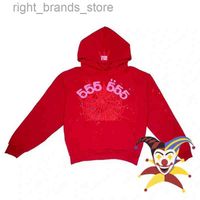 Erkek ceketler puf baskısı sp5der 555555 melek kapüşonlu erkek kadınlar kırmızı örümcek web sweatshirt pullover0216v23