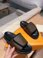 디자이너 신발 뮬 마이애미 슬리퍼 가죽 플립 플롭 플랫 슬리퍼 최고의 품질 샌들 남자와 여자 슬리퍼 브라운 블랙 세련된 여자 신발