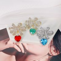 Designer earrings bow romantic love earrings faux diamond tr...