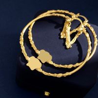 Mode Orecchini Briefe Ohrring -Ohrringe Frauen Gold Ohr Designer Hochzeitsfeier geprägtes Blumenrebe Muster 23021301Cz