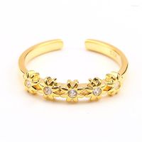 Anelli di nozze affascinante fiore margherite anello regolabile anello regolabile oro vintage oro minimalista zircone bianco piccolo pietra rotonda per donne uomini