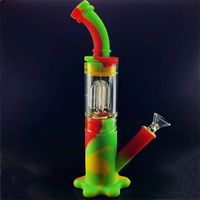 Bong üçte bir silikon beher sigara tabancası cam dallı, çıkarılabilir