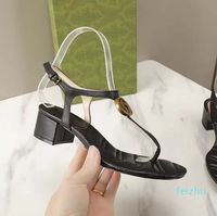 2023 Classic High Heels Sandals Party Genuine Leather Womens Dance Zapatos Dise￱ador de tacones altos de 5 cm Cintur￳n de metal para mujer Hebilla grande