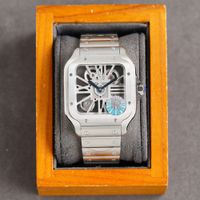 Hollow Mens Watch Automatic Mechanical Watches Sapphire 39,8 mm Business Fashion Montre Montreuse à double fermoir pliant Montre de Luxe