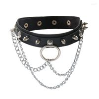 Sexy Punk Big Spiked Rivets Rock Gothic Chokers Women Leather Spike Rivet  Stud Collar Choker Necklace Statement Emo Rave Jewelry