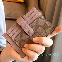 Men Cow Genuine Leather Business Card Holder Women Bifold Le...
