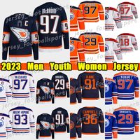 #97 Connor McDavid Reverse Retro Hockey Jersey #29 Leon Draisaitl #99 Wayne Gretzky Evander Kane Ryan Nugent-Hopkins Zach Hyman Cody Ceci Stuart Skinner Jerseys