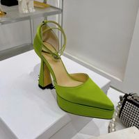 Green Dress shoes sandals 12. 5CM high heel womens thick bott...