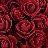 Dekorative Blumen 100/200pcs 3,5 cm Schaumrosen Rose für Bär Künstlicher Blumenkopf DIY Geschenke Schachtel Hochzeit Home Scrapbooking Wrader FAKE FAKE