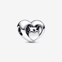 Charms 925 Sterling Silver Openwork Heart & Script Charms Fi...