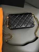 Fashion Evening bag classic rhombus chain bag black handbag ...