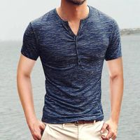 Męskie koszulki Grafika T dla mężczyzn Summer Button krótkie rękawy Wygodne modne bluzka Top 2xl Tall Mens