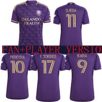 2023 Orlando MLS Soccer Jerseys Home Away Ojeda 11 Pereyra 10 F.Torres 17 Kara 9 23 24 Fan Man Jersey Football Shirts Set Top Quality