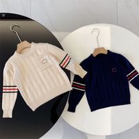 Bebek Erkek Tasarımcı Örgü Tops Kids Klasik Sweaters Sonbahar Kış Sweatshirts Çocuk Kazak Jumper Giysileri Unisex Giysileri