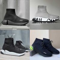 2023 Мужчины Дизайнерские кроссовки Женщины носки Технические 3D вязаные носки, похожие на тренеры дизайнерские обувь мода белая черная граффити подошвы повседневной обувь с коробкой №017