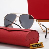 Herren-Designer-Sonnenbrille mit Leopardenkopf, Bolle-Sonnenbrille, Verbundmetallrahmen, klassische dreieckige, ovale, quadratische Luxus-Sonnenbrille mit goldenem Sonnenschutz, Carti-Brille