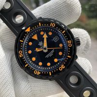 Нарученные часы Steeldive Tuna SD1975XT IP Черные механические наручные часы Супер светящиеся цветные гвозди двойные сапфировые часы зеркало