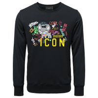 Herren Hoodies Icon Frühlings- und Herbst-Herren-Langarm T-Shirt Trend Lose Top Print Modes Label Bottom Sweater