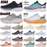 2023 Hoka One Bondi 8 zapatillas para correr Sneakers de estilo de vida Absorción de amortiguadores Diseñadores de carreteras Mujeres Men Clifton con caja