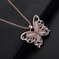 10Pcs Cute Opal Butterfly Pendant Necklace For Female Party ...