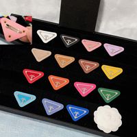 Multicolor Letter Brooch Women Men Leather Triangle Brooches...