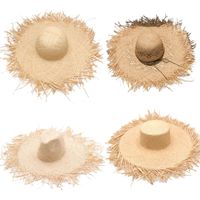 Bucket de sombreros de borde anchos 5 estilos de paja sombrero de verano para mujeres con gorras de playa sombreros sombreros lateral, floppy raffia niña 230221
