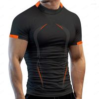T-shirts masculins 2023 Été Formation de fitness masculine Trame de fitness à manches courtes à manches courtes t-shirts de mode à séchage