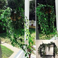 Fiori decorativi 4pcs viti artificiali Simulazione appesa pianta verde per giardino cestino per nozze vano fai -da -te ghirlanda