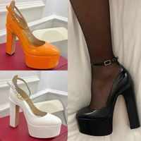 Classic dress shoes Womens ankle strap fashion platform pump...