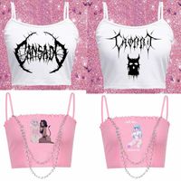 Damestanks kawaii tanktops gotische punk topsaesthetic y2k harajukutops schattige bustier top t -shirt