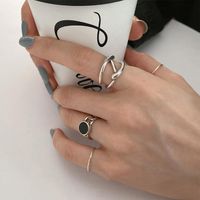 Küme halkaları moda 2pcs/lot punk minimalist midi yuvarlak bükülme yüzük Seti kadınlar için bohemia vintage metal mafsal emaye parmak jewelrycluste