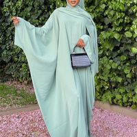 Ethnische Kleidung Muslim Jilbab Gebet Abaya Kleider Batwing Ärmel Islamische Kleidung Dubai Saudi türkische Bescheidenheit Casual Hijab Robe 230221