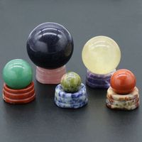 Crystal Ball Base de pedra natural artesanato redondo ovo de bola exibir ornamentos para desktop Decora￧￵es de casa Suporte