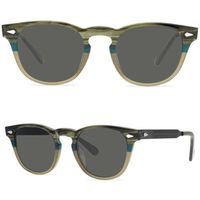 Markendesigner Herren Sonnenbrille graue Braun Objektiv Brille rund Frauen Sonnenbrillen Vintage Handgefertigte Unisex Eyewear mit Brille Box258u