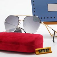 Gafas de sol de dise￱ador Retro Polarizado Mens Rimless Gold Square Marco marcas Sun Glasses Fashion Eyewear