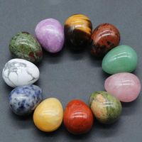 Ornamento de P￡scoa 20mm est￡tua de ovo de pedra natural decora￧￣o esculpida rosa quartzo cura de cristal sala de presente decora￧￣o