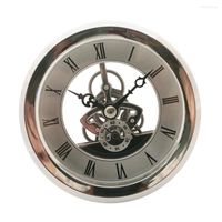 Titta på reparationssatser 103mm Dial Bezel Metal Chromed Silver Clock Insert Quartz Movement DIY