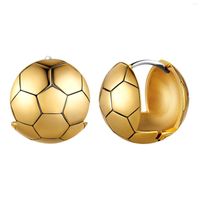 Pendientes de aro U7 Diseño de bola de fútbol Gold/Plata Regalo único Post de plata hipoalergénica para mujeres niñas E4951
