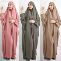 Ropa étnica con capucha musulmán mujeres Hijab vestido oración prenda Jilbab Abaya largo Khimar cubierta completa Ramadán vestido Abayas ropa islámica Niqab