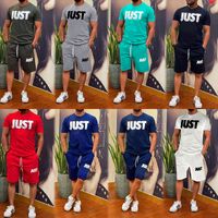 Мужские спортивные костюмы для летних 8 цветов хлопковая тонкая ткань печатная футболка для печати и шорты повседневные модные спортивные брюки свободные уличные свободные стиль моды