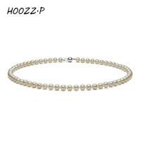 Chokers Hoozz P Collier de perles d'eau douce naturelle Fine Bijoux pour femmes Silver 925 Gift Elegant White 6 7 mm AA Qualité 230223