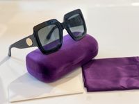 0083s Übergroße Sonnenbrille Frauen schwarze Sonnenbrillen Luxusdesigner 0083 55 mm Quadratische Sonnenbrille - Schwarz/Rot/Grün in Italien gemacht