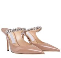 Mükemmel yaz bing kadın sandalet ayakkabıları kristal strappy yüksek topuklu parti düğün sivri uç katırlar seksi bayan gladyatör pompaları eu35-43 orijinal kutu