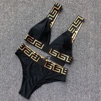 Sexy Triangle Beach Bra Set Letters Classic Swimwear pour femmes broderies Lingerie sous-v￪tements Split Bikinis