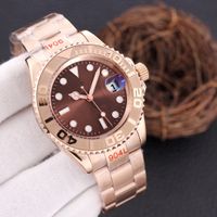 Menções de 40 mm relógios de ouro rosa relógios de luxo de cerâmica AUSIA2813 Automático iate Data Relógios Sapphire Glass Men Wristwatches