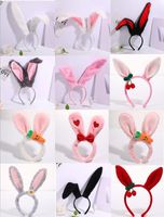 Oreilles de lapin en peluche, 6pcs Bunny Band-oreille bande de printemps oreille de lapin, oreilles de lapin de P￢ques pour la f￪te favori