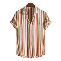 Camicia casual da uomo per uomo 2022 Trend di moda di New Men's Fashion Stripe Shirt Short Short Shirt Abbigliamento Z0224