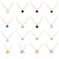Fashion Classic Lucky Clover Necklace Pendant Stainless Stee...