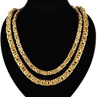 سلاسل الأزياء الفاخرة للرجال الذهب سلسلة القلادة من الفولاذ المقاوم للصدأ بيزنطية الشارع الهيب هوب المجوهرات 262n